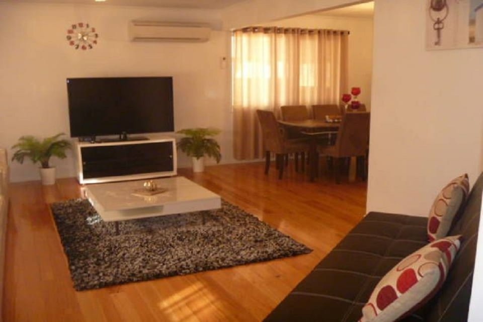Flat-screen TV, DVD player