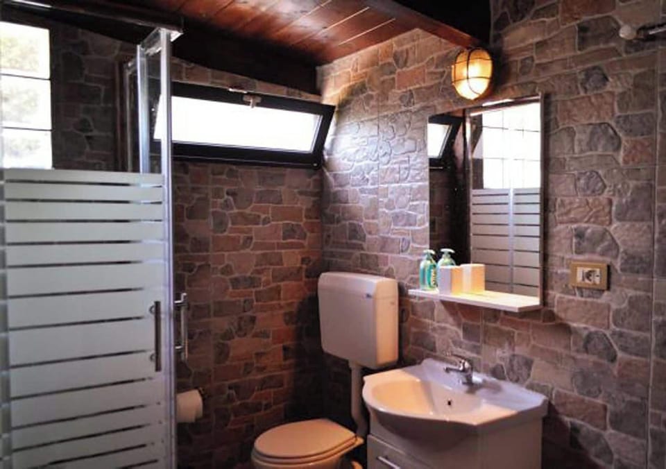 Shower, rainfall showerhead, hair dryer, bathrobes