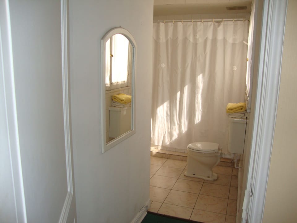 Shower, free toiletries, towels