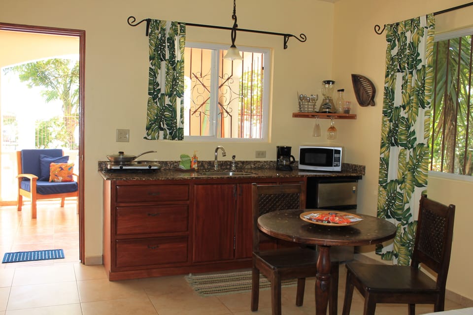 Cook a perfect meal in your well equipped kitchenette and dine In instead of out