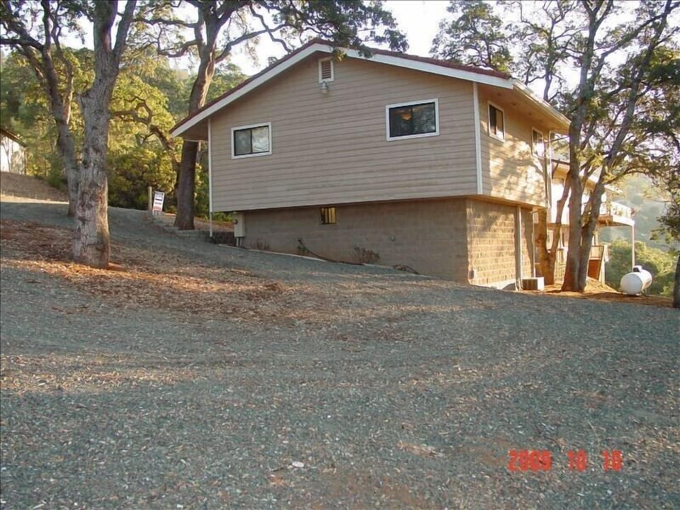 Large turn-around in driveway.  Plenty of parking space.