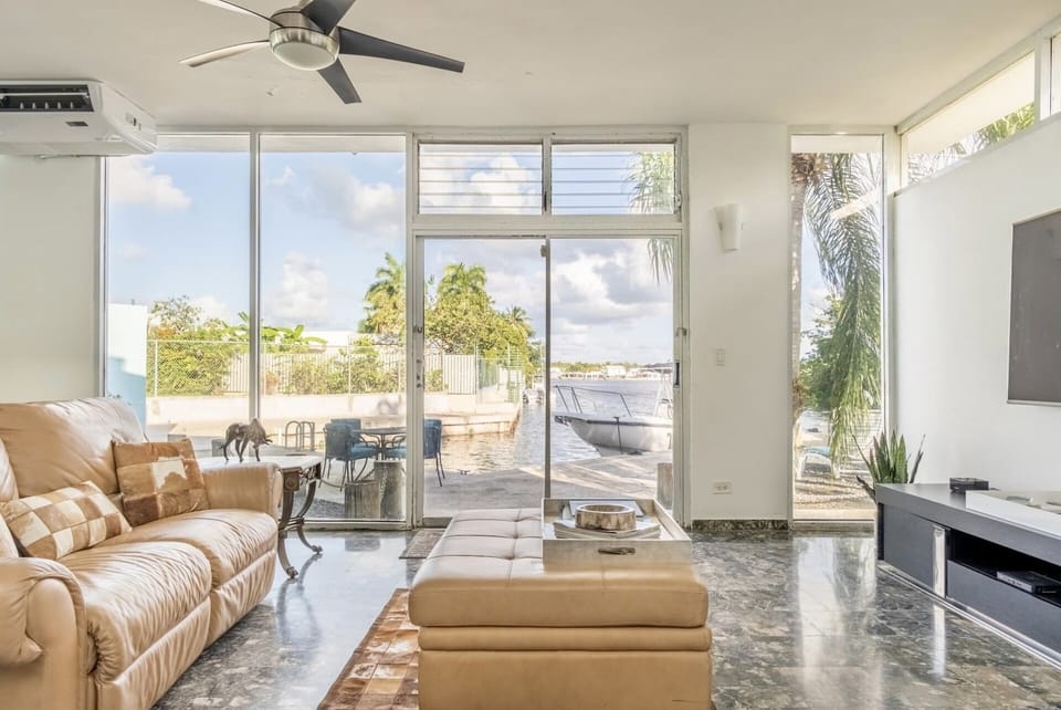Lagoon and private dock view from the open family room 