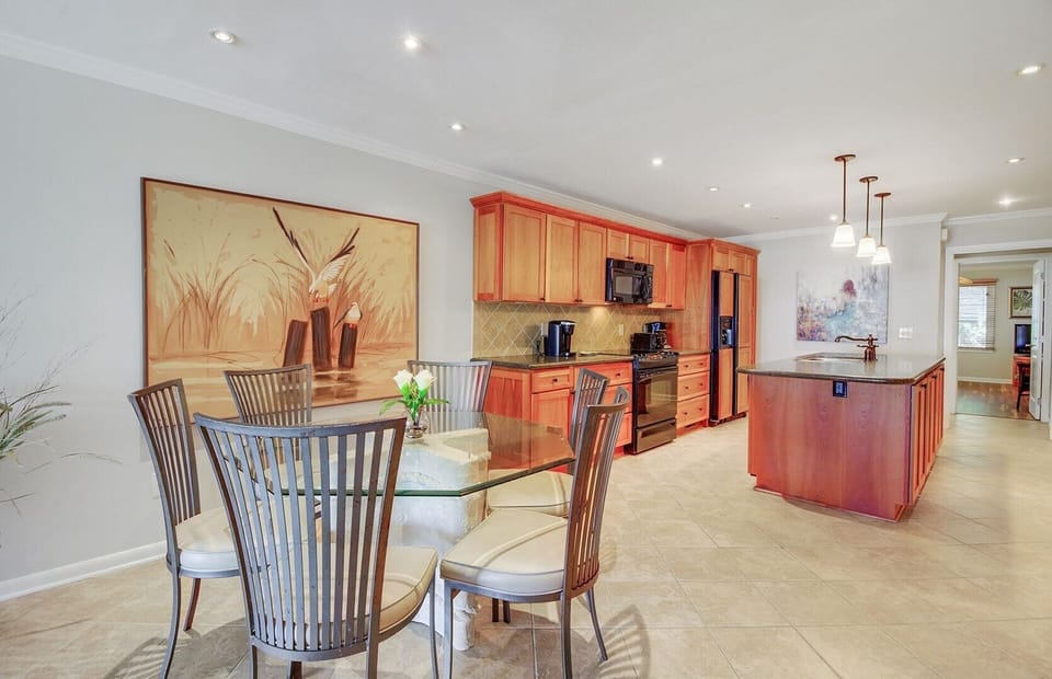 Dining and kitchen.