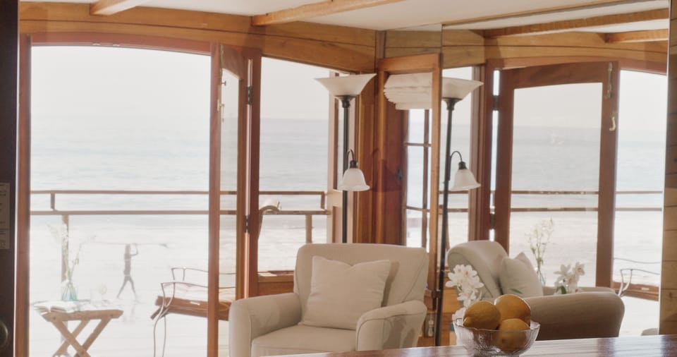 Living room with walkout access to beach!