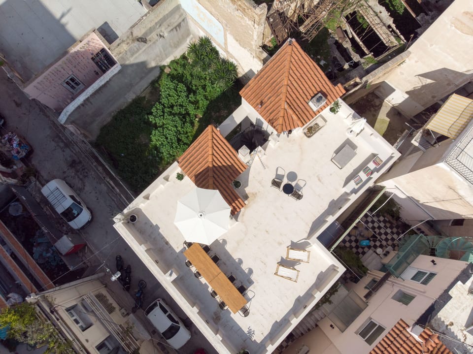 Birds eye view of roof terrace