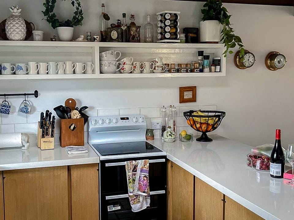 Kitchen with coffee machine and extra amenities to use during your stay