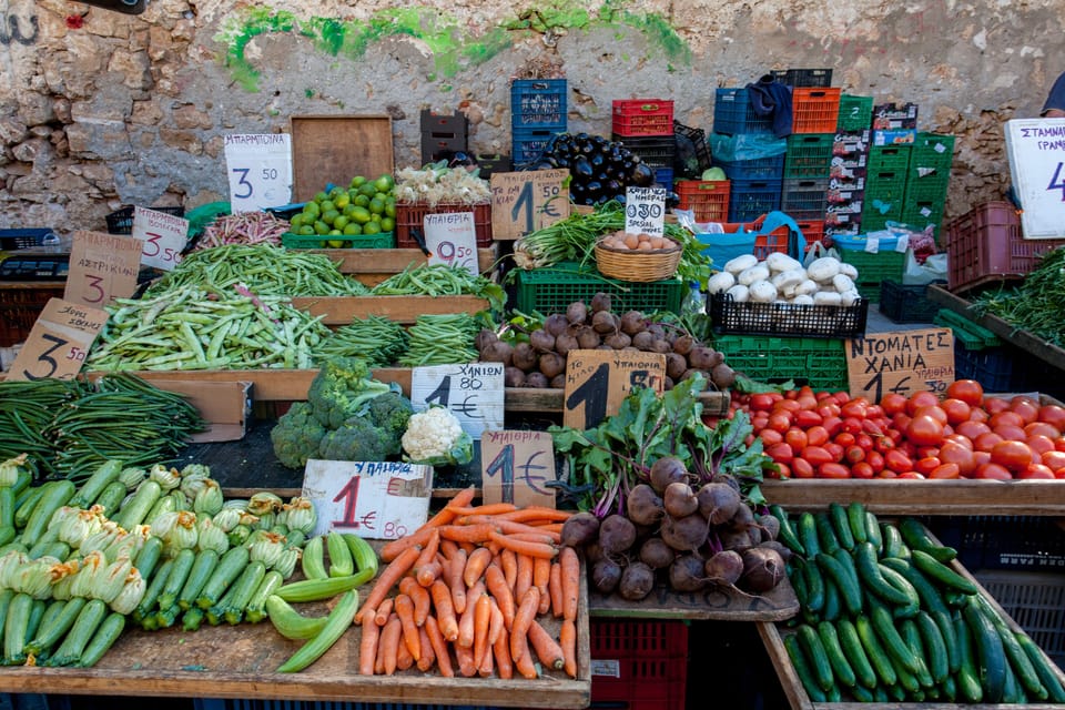Fresh seasonal produce at the open air market, steps from the apartment