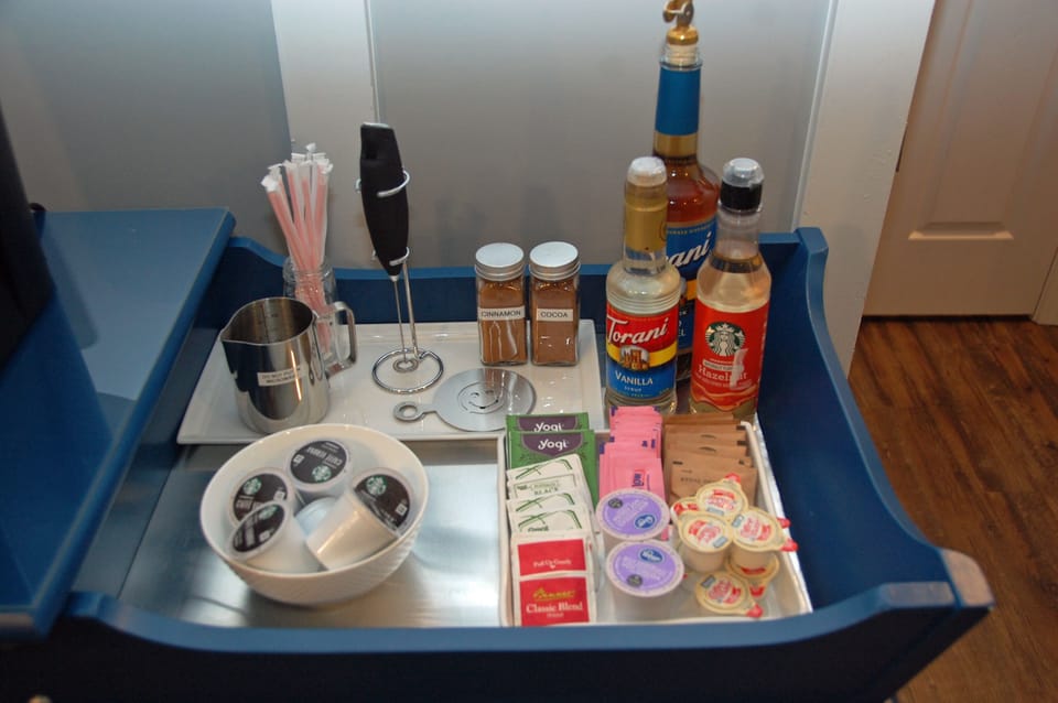 Using the frother, syrups, shakers, and stencils...be creative!