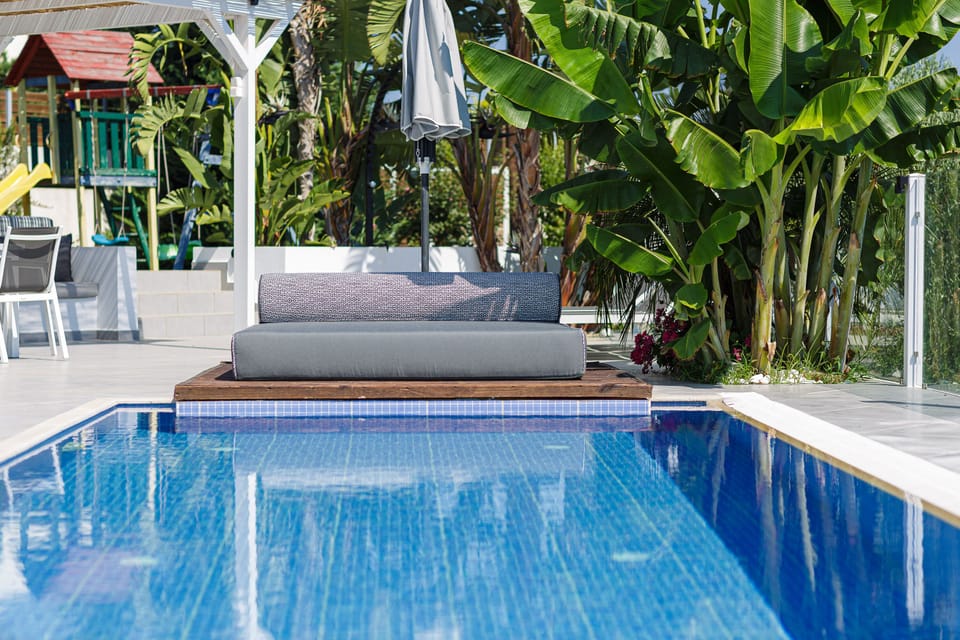 Sophisticated pool surroundings offering a sense of tranquility.