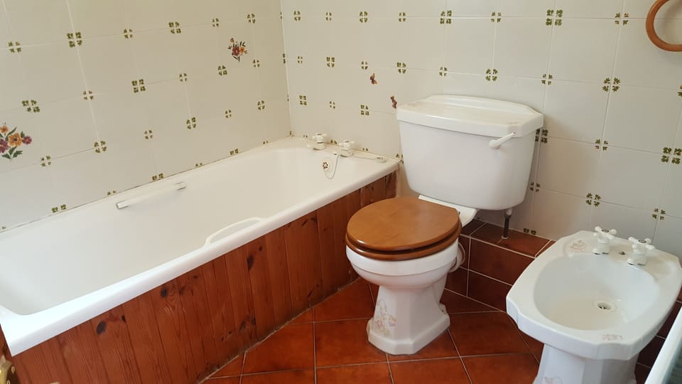 Bathroom with hand painted Italian tiles