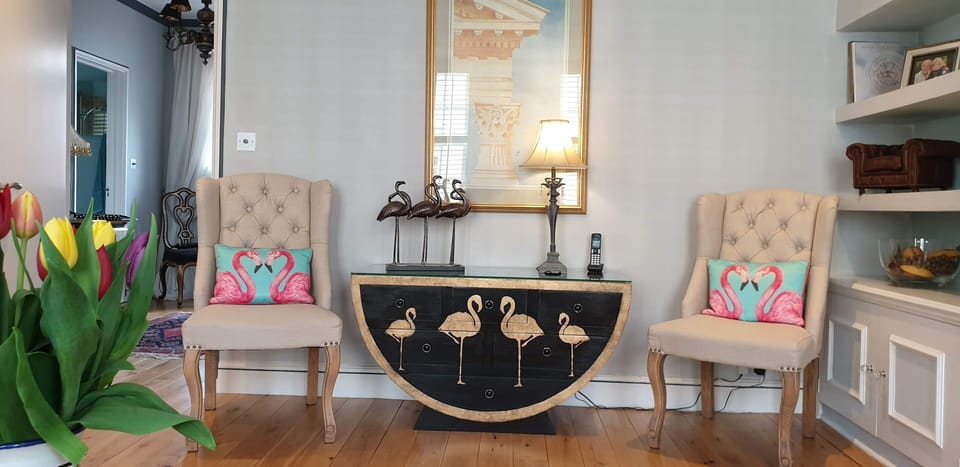 Unique stylish pieces in the flat.