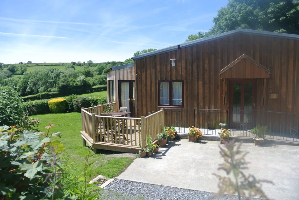 Parking area next to cottages