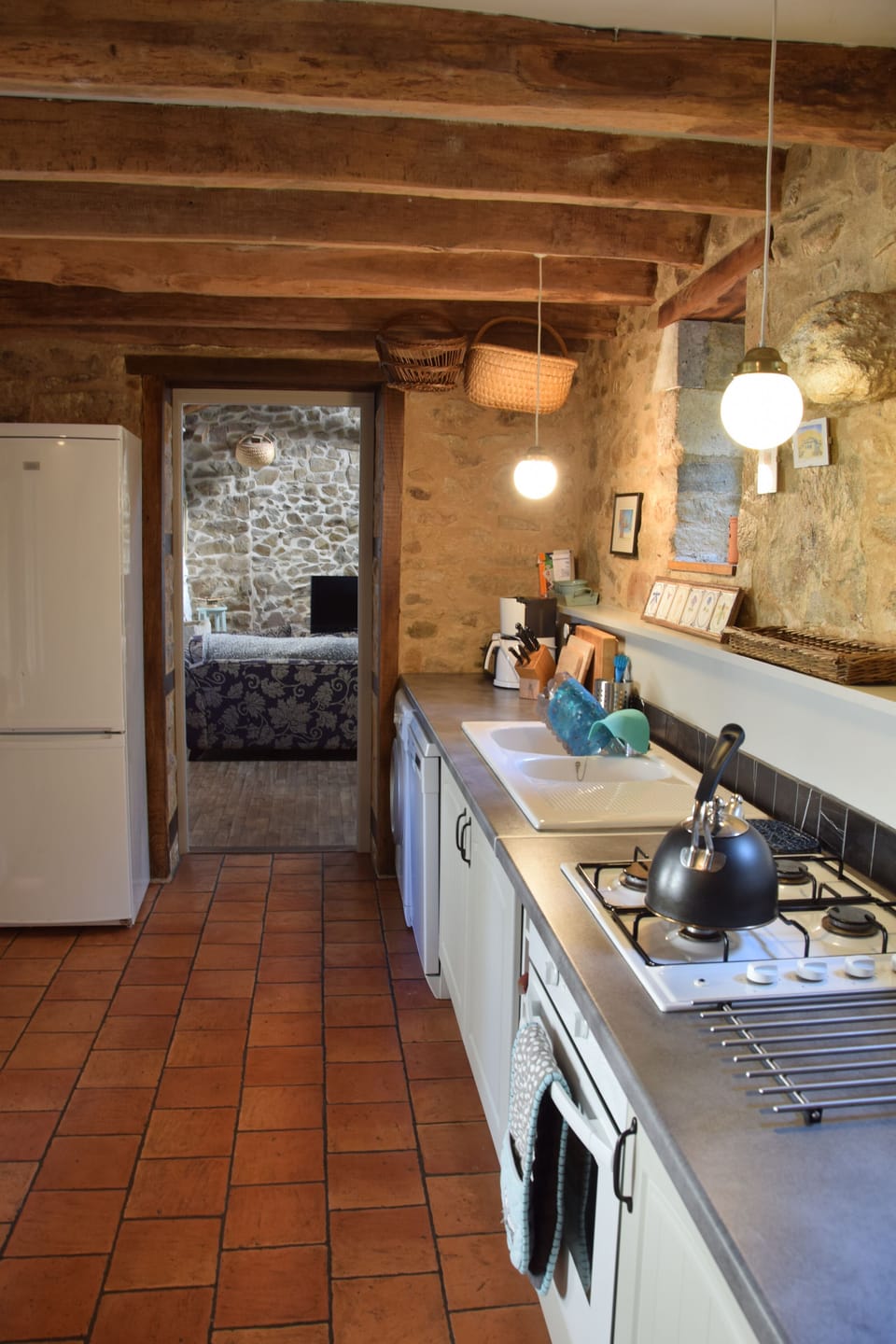 kitchen into living room