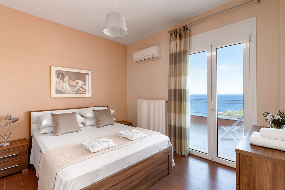 Double bedroom, first floor,  with amazing sea views and balcony.