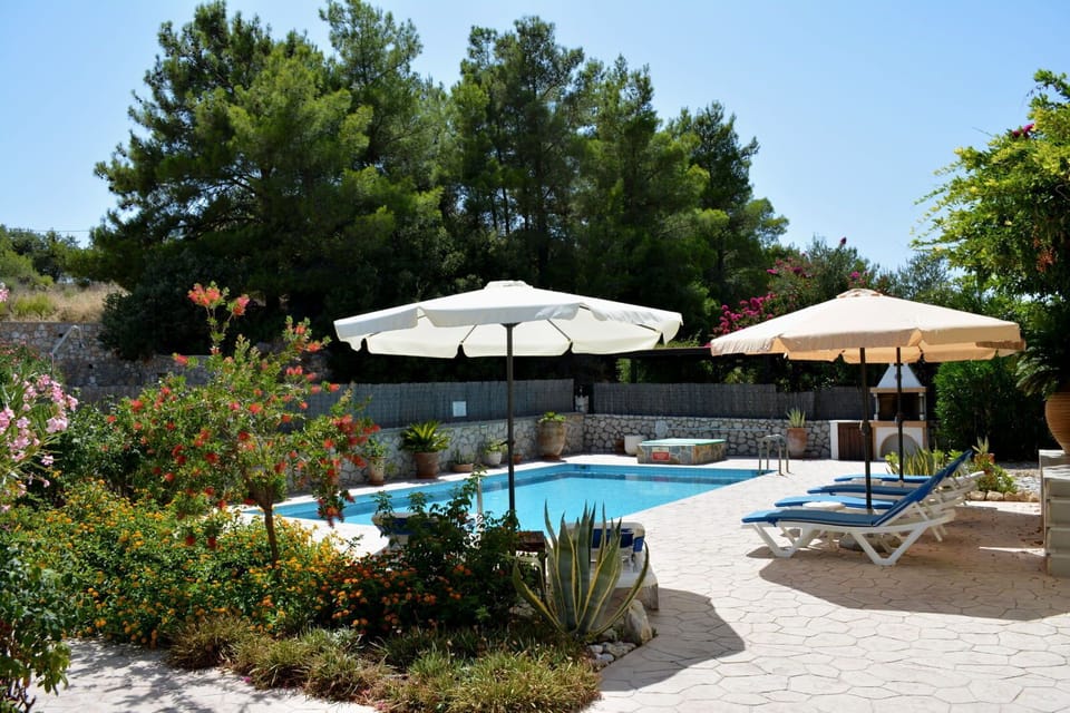 Looking at the pool wondering which sunbed to lie on!...