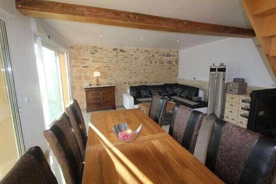 Living room and dining room