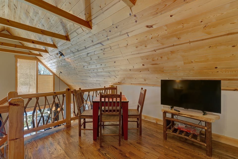 Loft area game table/TV