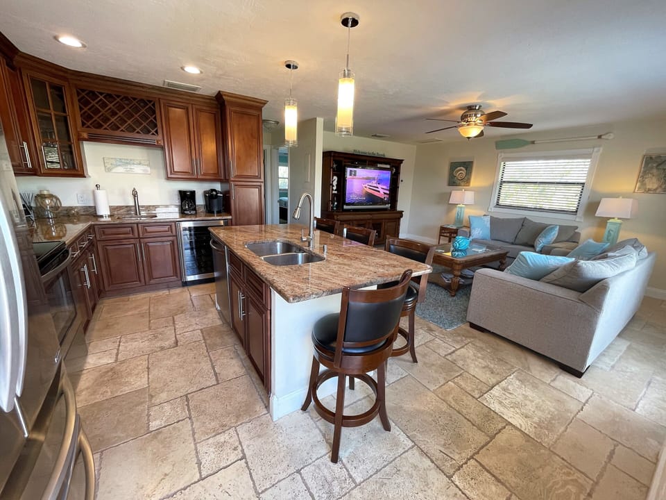 Very open layout & a large 55" LED tv too. 