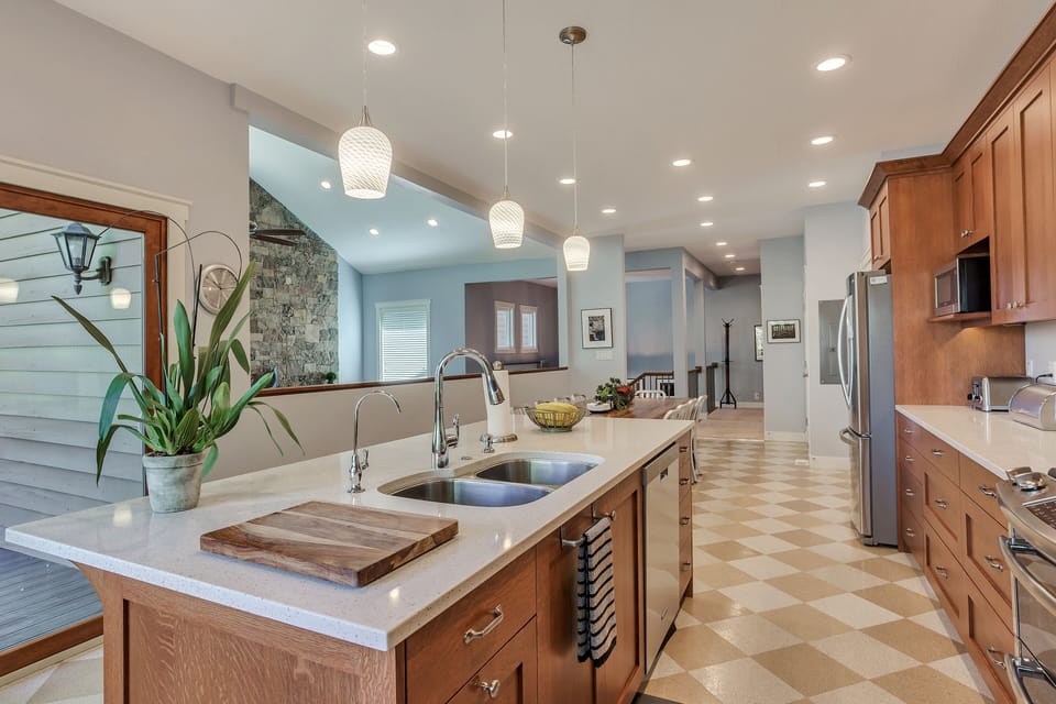 Gourmet Kitchen with large opening to Great Room