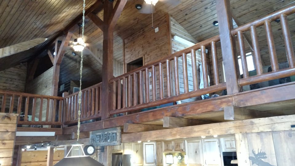 Balcony to upstairs sleeping areas.