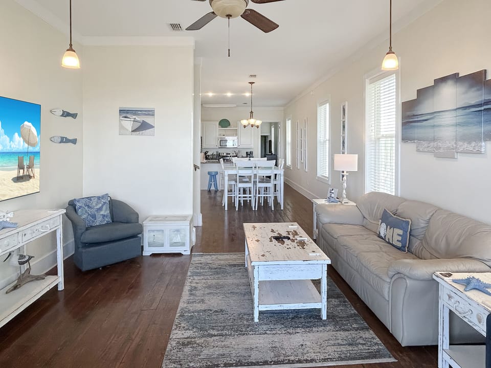 View from the front door.  Features open floor plan and 10 ft ceilings.