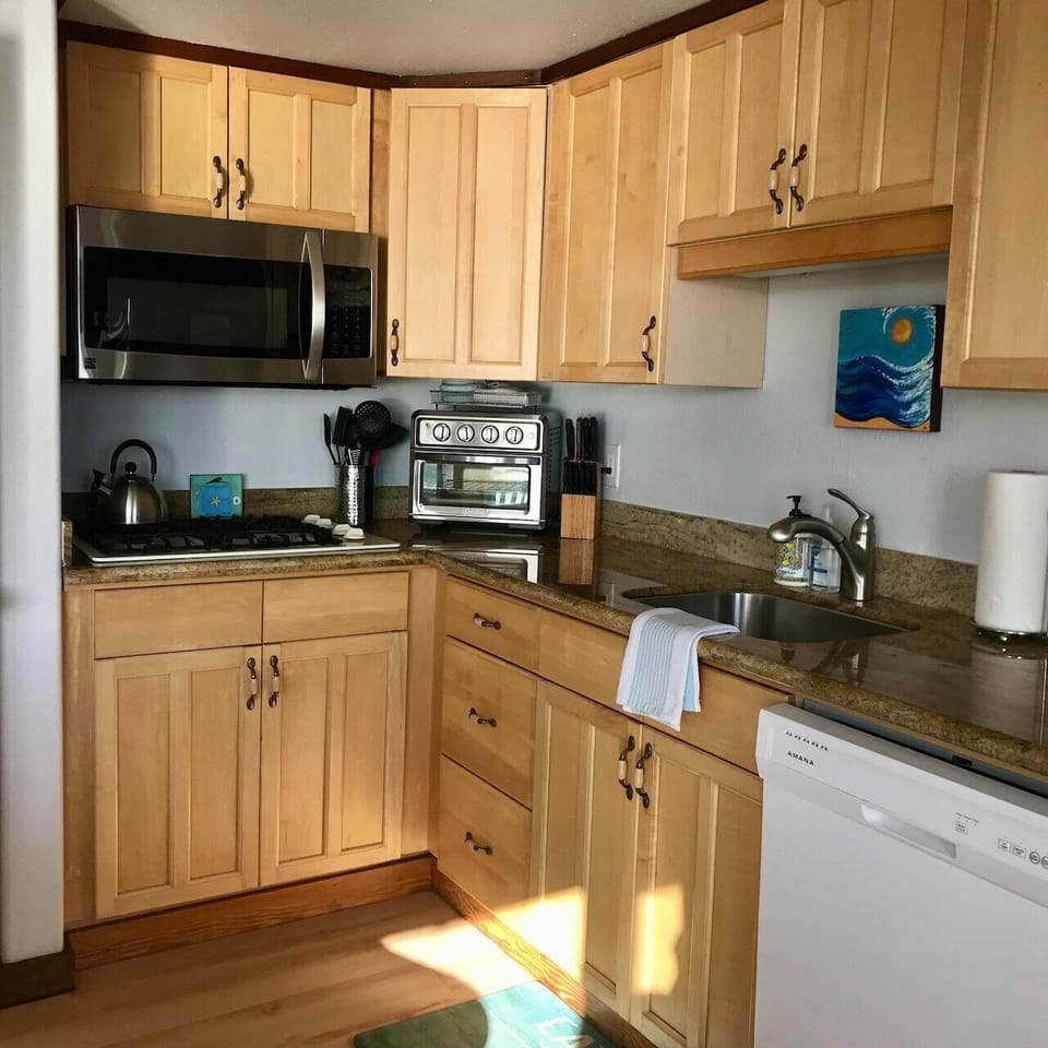 propane gas stove top and toaster oven, microwave