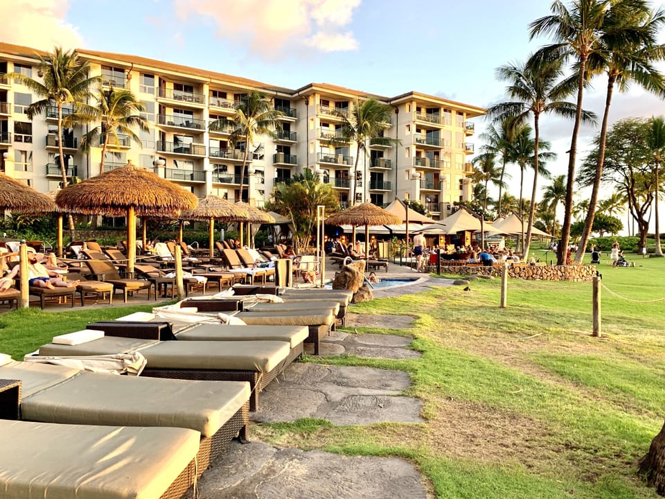 Poolside ocean front view seating