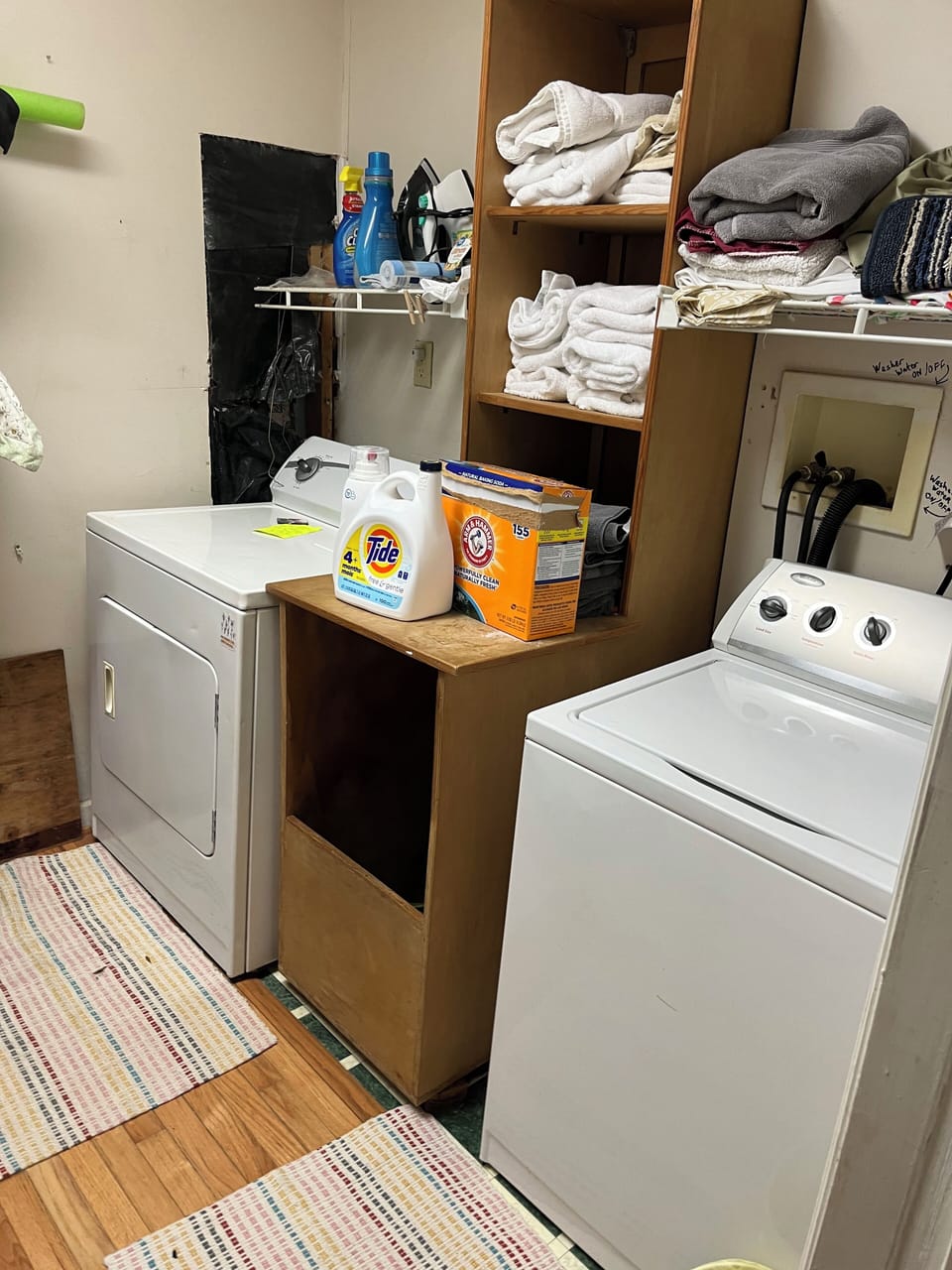 Washer and dryer are in the primary bedroom closet!  