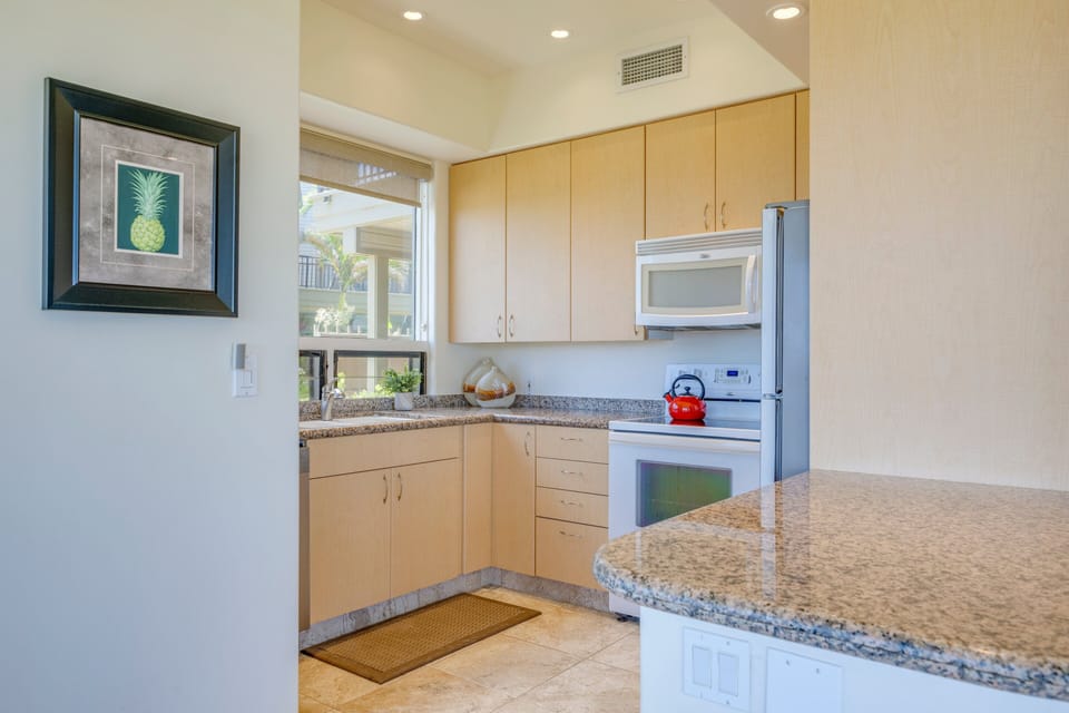 Partially open concept kitchen for ease of living.