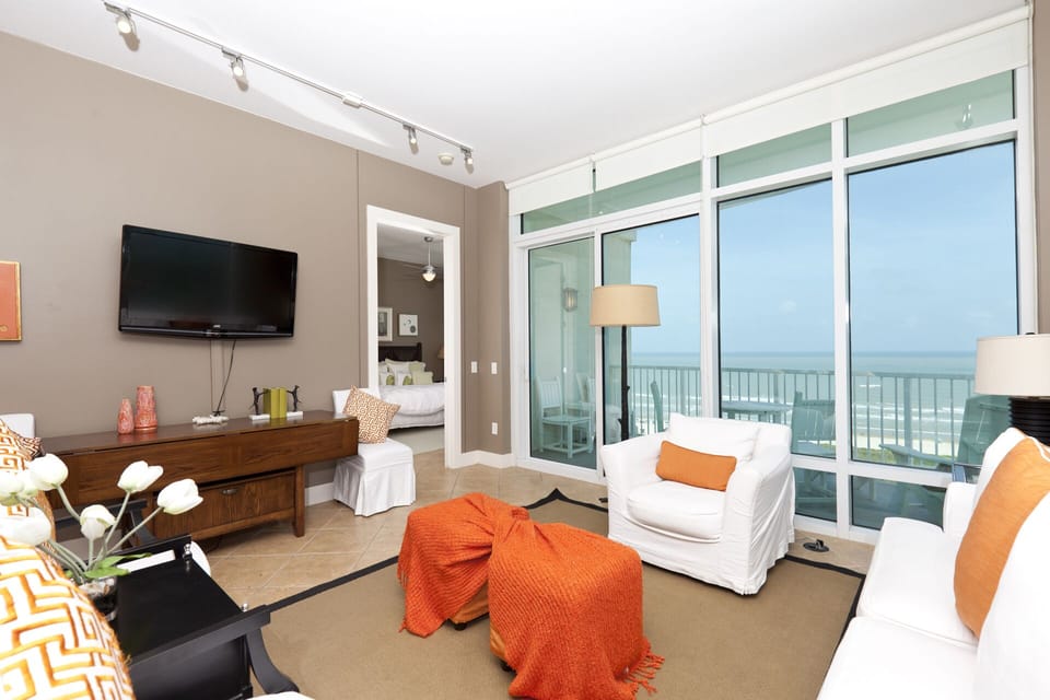 Wonderful living room with beach views!