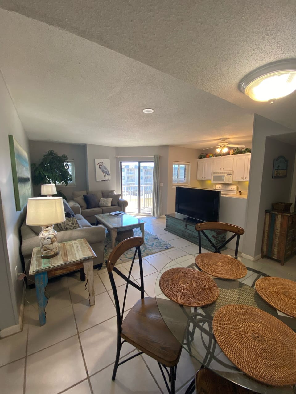 Open concept living and dining space