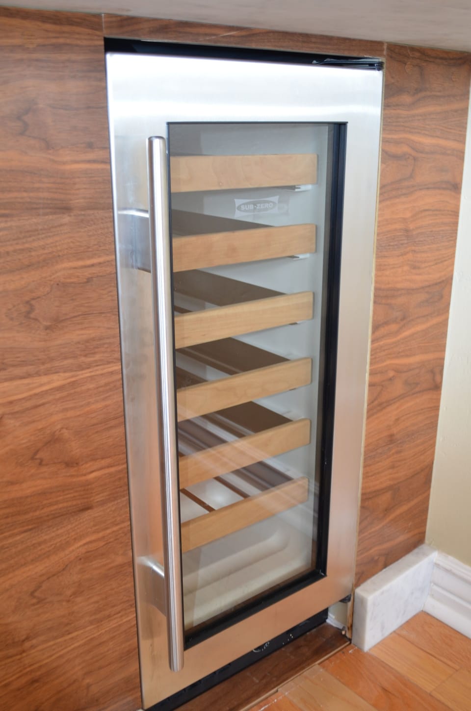 Keep your wine chilled to the perfect temperature in the Sub Zero wine fridge