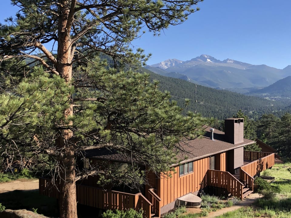 Views from behind our home. Large pine trees & some of the best views in town
