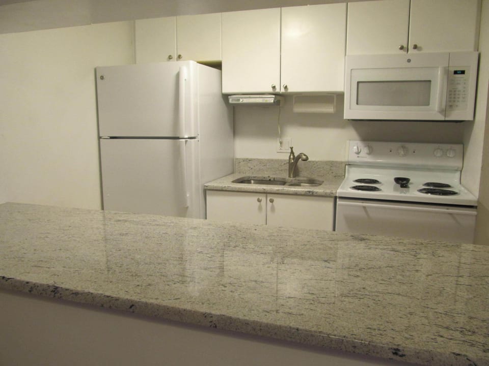 Kitchen with new granite counter tops