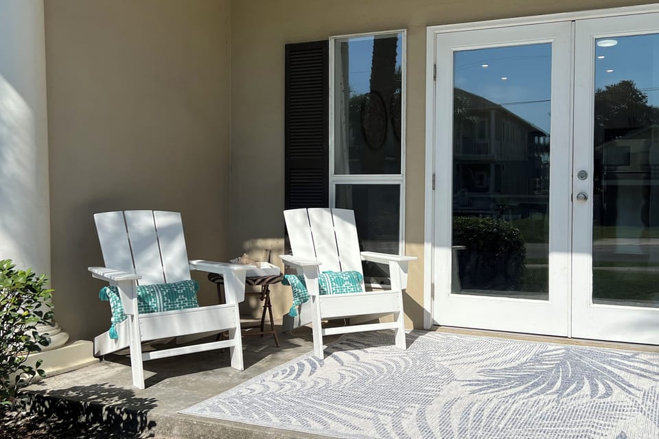 Super comfy Adirondack chairs on the patio