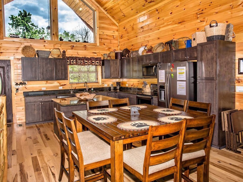 Large kitchen and dining area.