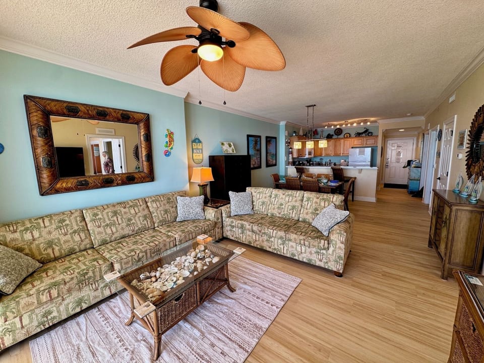 Living, dining, kitchen areas