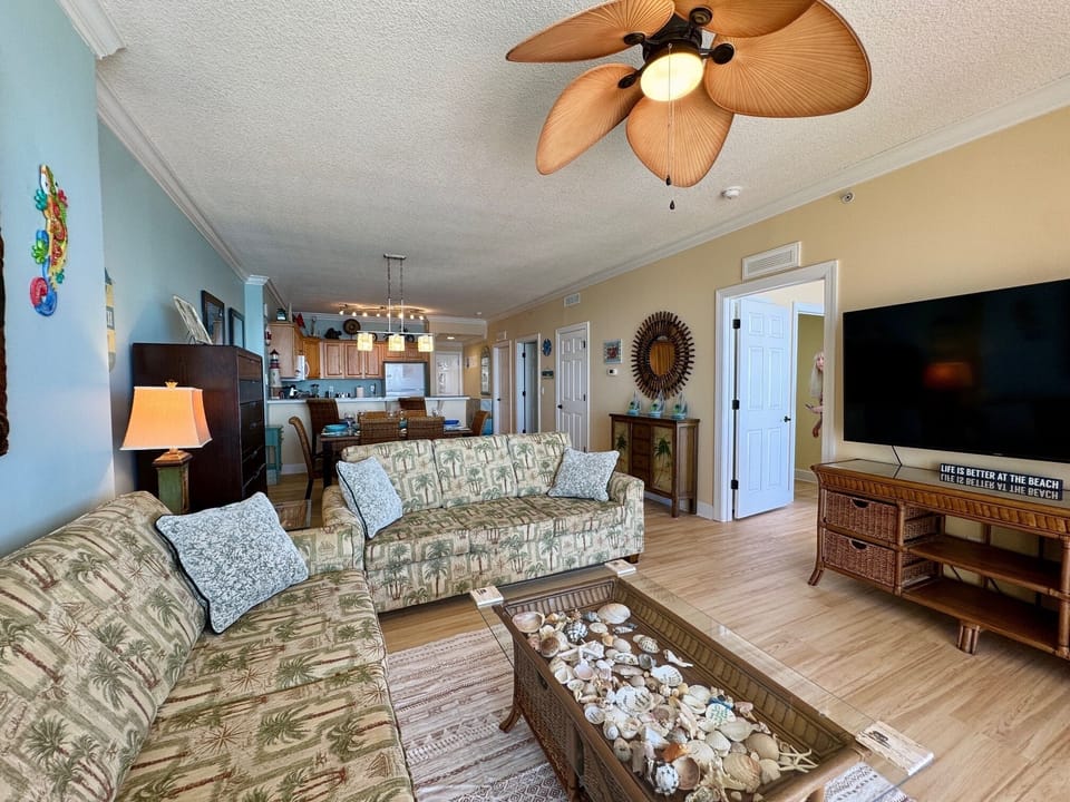 Large comfy living area, with queen sleeper. Large smart TV.
