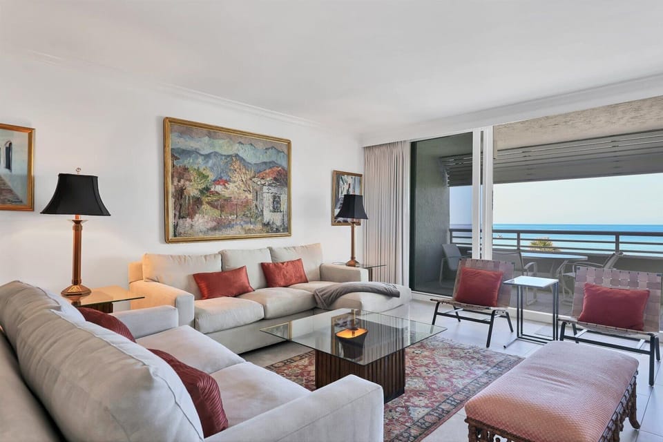 Inn On The Beach 1307 by FVC - Living Room with Beachfront Views
