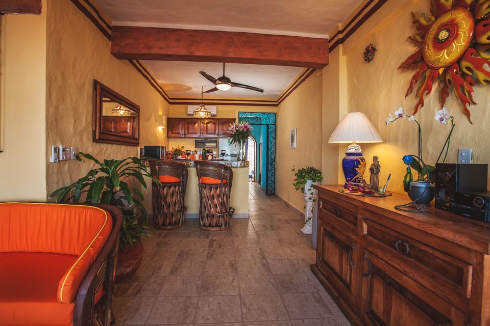 looking from the living area to the kitchen