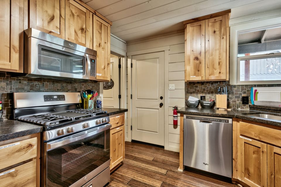 Kitchen with laundry room attached 