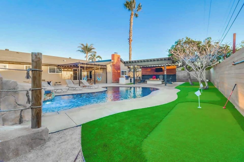 Our backyard also features a mini golf course!