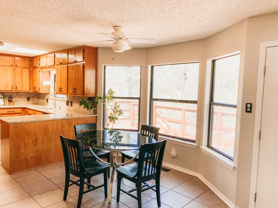 Breakfast area  (there is a separate dining room) with bay window