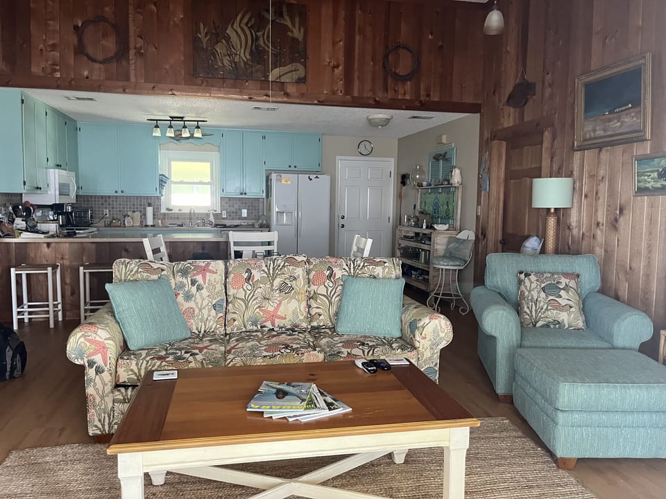 Wide open living, dining, and kitchen area! Nobody misses out on the fun!