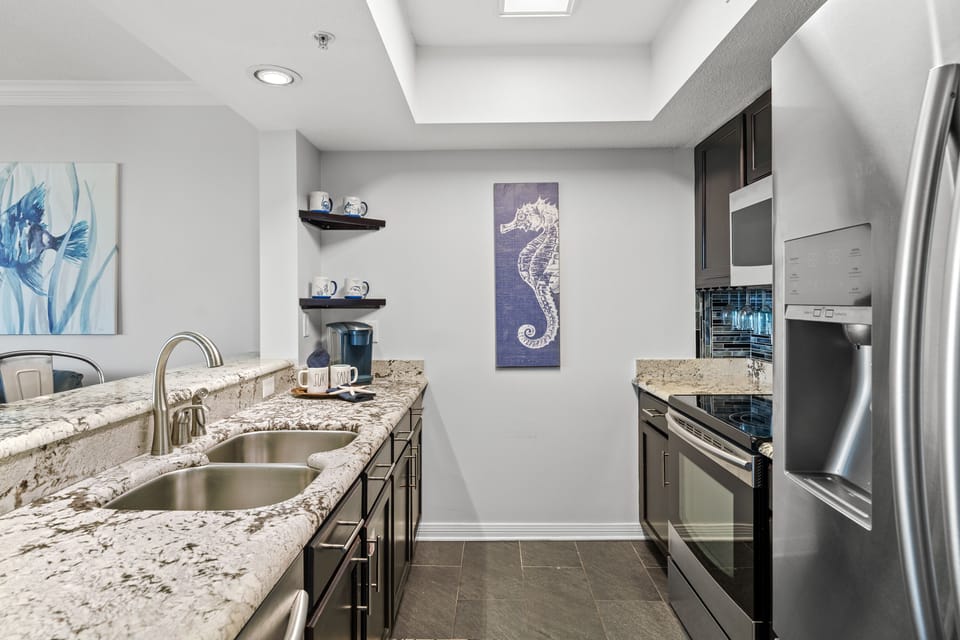 The kitchen has a Keurig and a standard drip coffee maker to suit your preference