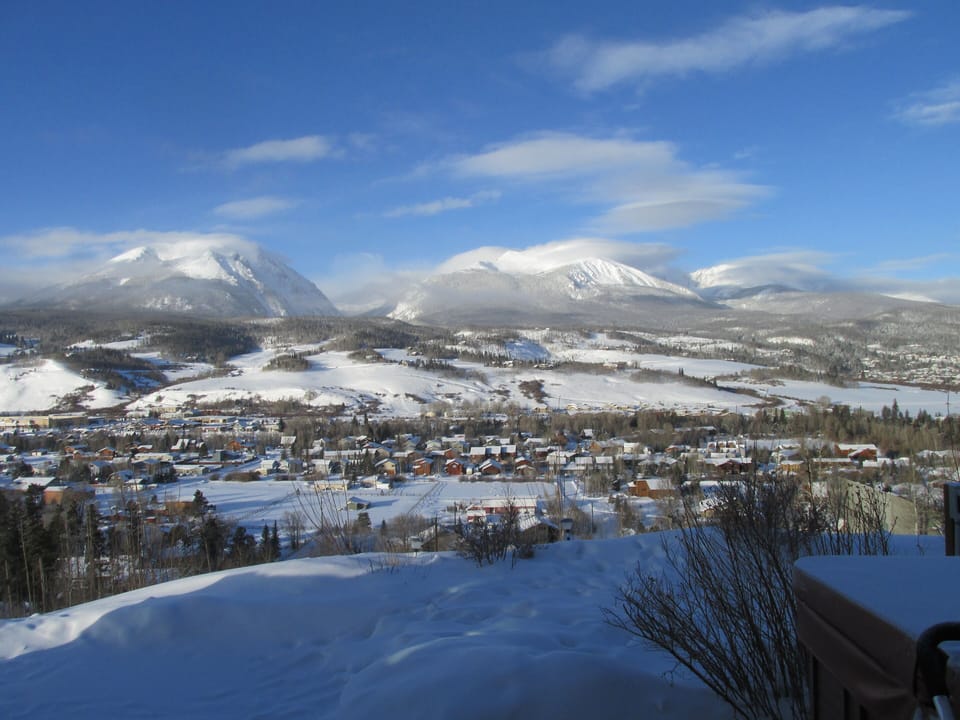 Buffalo mountain and the Gore range fill your horizon out the windows and patios