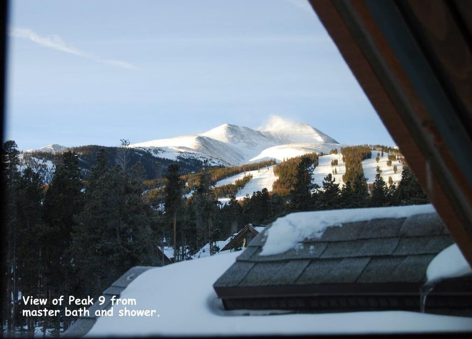 View of Peak 9 from master bath and shower. Getting fired up for the day.