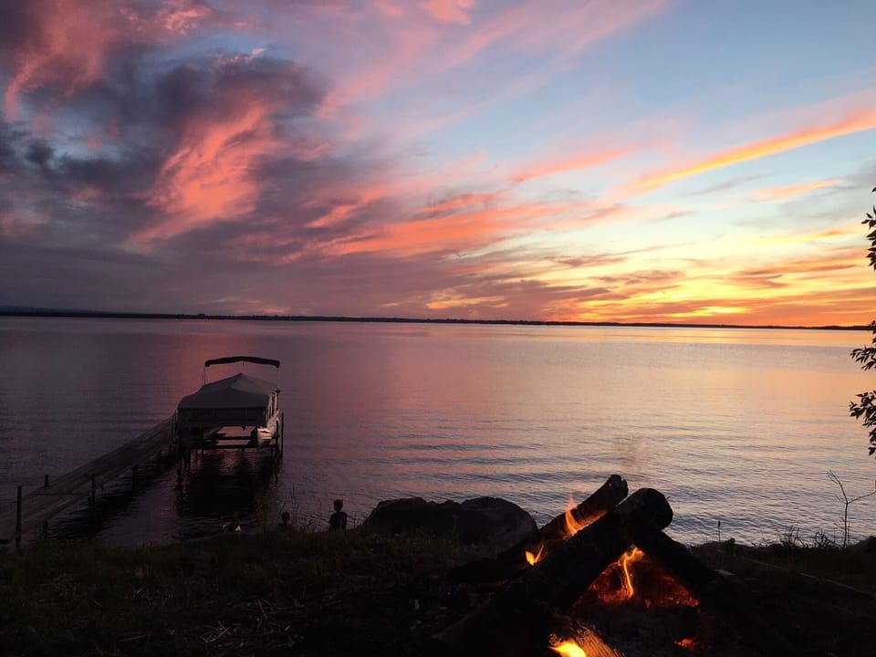 View from the front yard and fire pit.