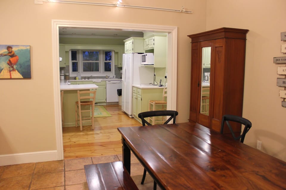 Family room view to kitchen