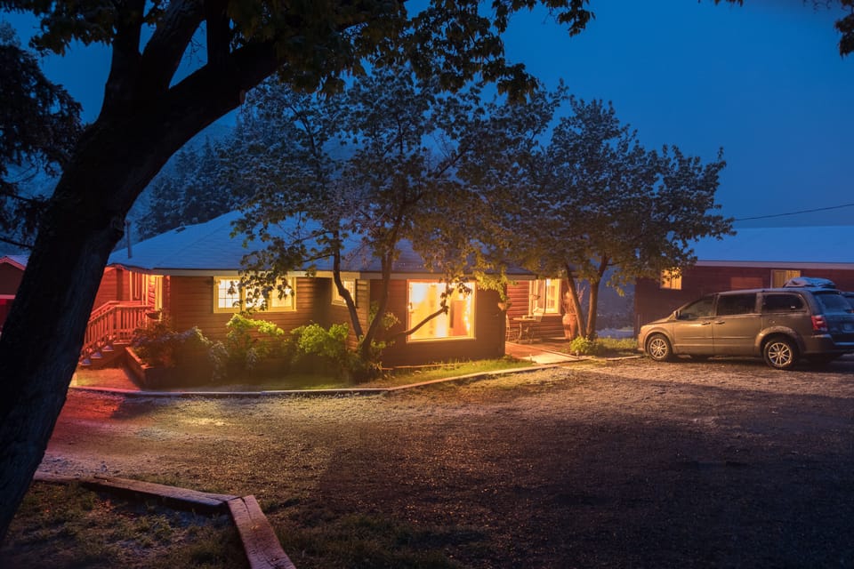main lodge at night